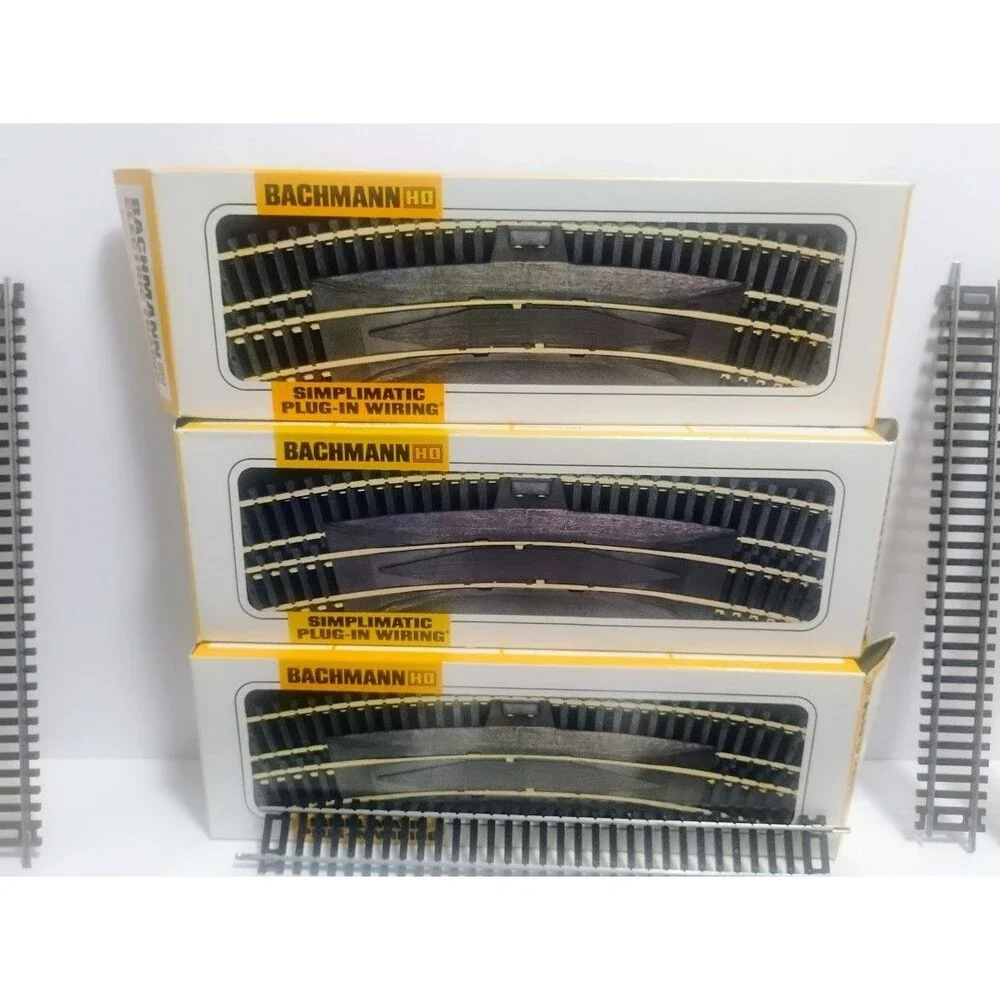 VINTAGE BACHMANN RAILROAD HO- GAUGE 25 PIECE TRAIN TRACK LOT W ORIGINAL BOXES